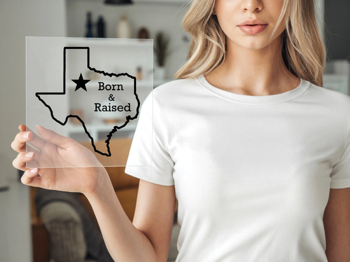 Transferencias DTF de personas nacidas y criadas en Texas, mapa del estado de Texas