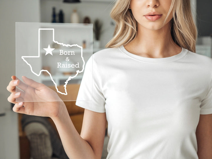 Transferencias DTF de personas nacidas y criadas en Texas, mapa del estado de Texas