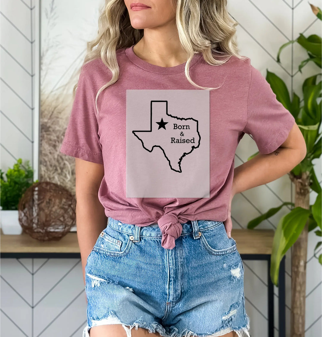 Transferencias DTF de personas nacidas y criadas en Texas, mapa del estado de Texas