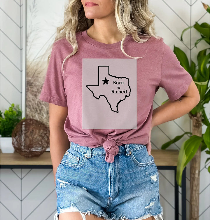 Transferencias DTF de personas nacidas y criadas en Texas, mapa del estado de Texas