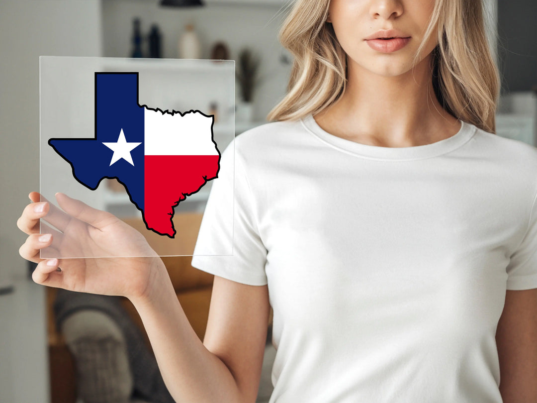 Transferencia DTF de la bandera de Texas, Transferencia DTF del mapa de Texas, Transferencia DTF del estado de Texas