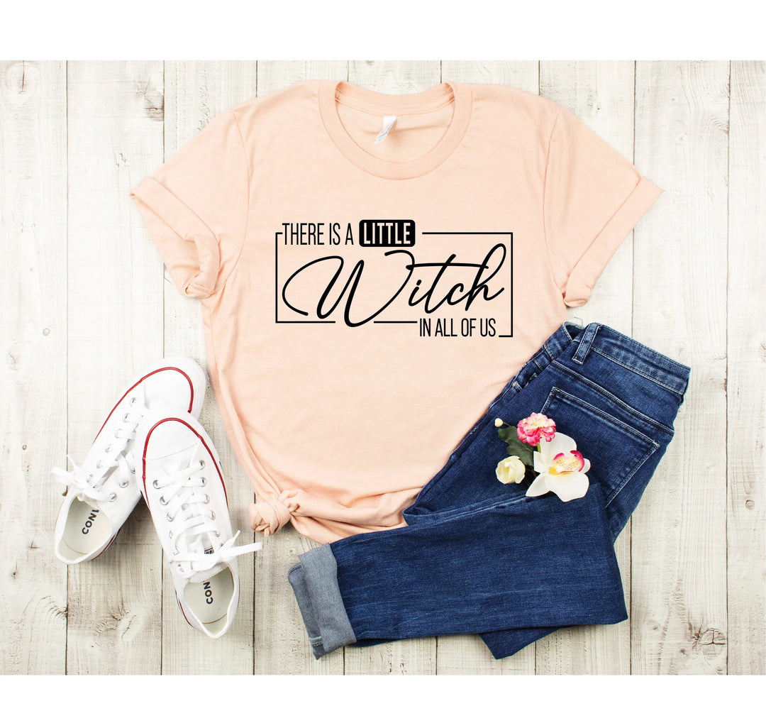 There's a Little Witch in All of Us Shirt – Funny Halloween Party Tee Shirtprintingcenter