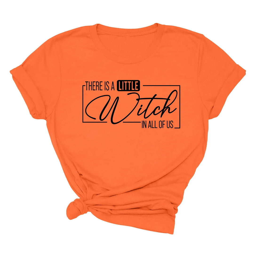 There's a Little Witch in All of Us Shirt – Funny Halloween Party Tee Shirtprintingcenter