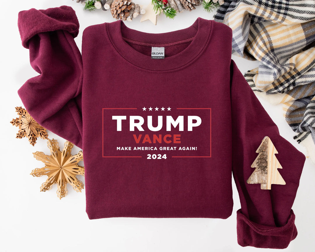 Trump Vance 24 Sweatshirt, Trump 2025 Sweatshirt, President Trump, Republican Sweatshirt, Republican Gifts Support Trump Sweatshirt, American Flag Sweatshirt Shirtprintingcenter