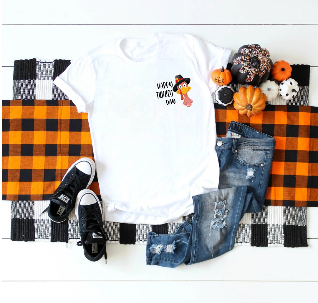 Turkey Pocket Shirt | Gobble Gobble Thanksgiving Tee | Happy Turkey Day Tee Shirtprintingcenter