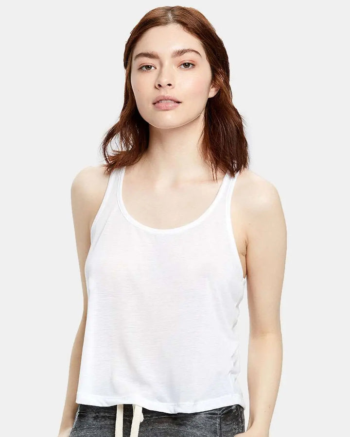 Camiseta sin mangas corta transparente de tirantes para mujer de US Blanks - US510
