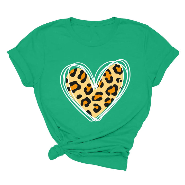 Valentine's Day Shirt - Leopard Hearts Print & Hand-Drawn Design Tee Shirtprintingcenter