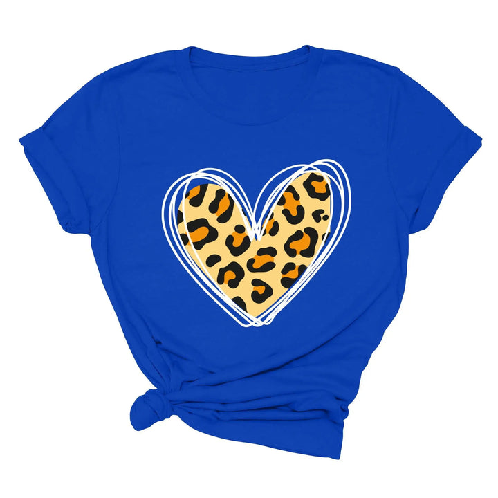 Valentine's Day Shirt - Leopard Hearts Print & Hand-Drawn Design Tee Shirtprintingcenter