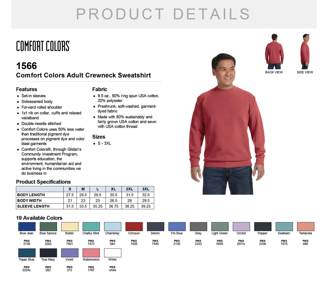 Comfort Colors Blank Adult Size Unisex Sweatshirt