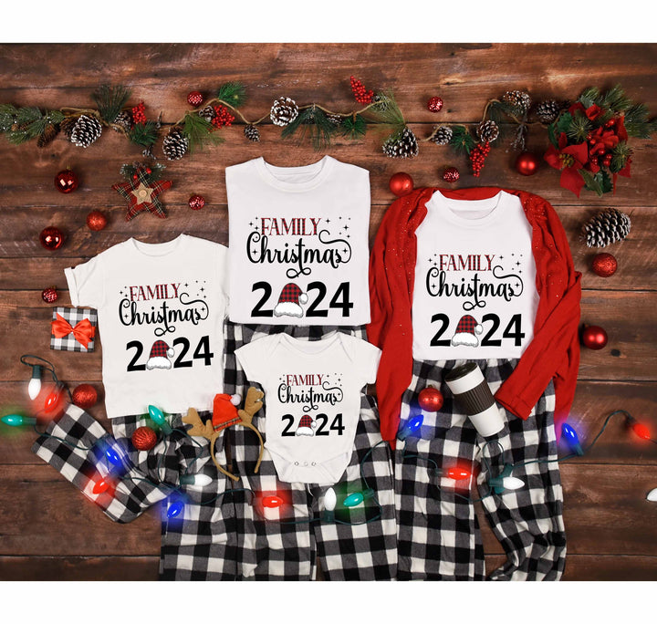 Christmas Shirt | Family Matching Plaid Buffalo Santa Hat Tee