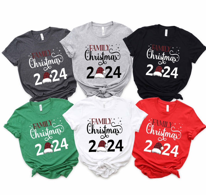 Christmas Shirt | Family Matching Plaid Buffalo Santa Hat Tee