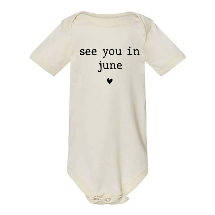 Baby Announcement Bodysuit - See You in June | Pregnancy Bodysuit