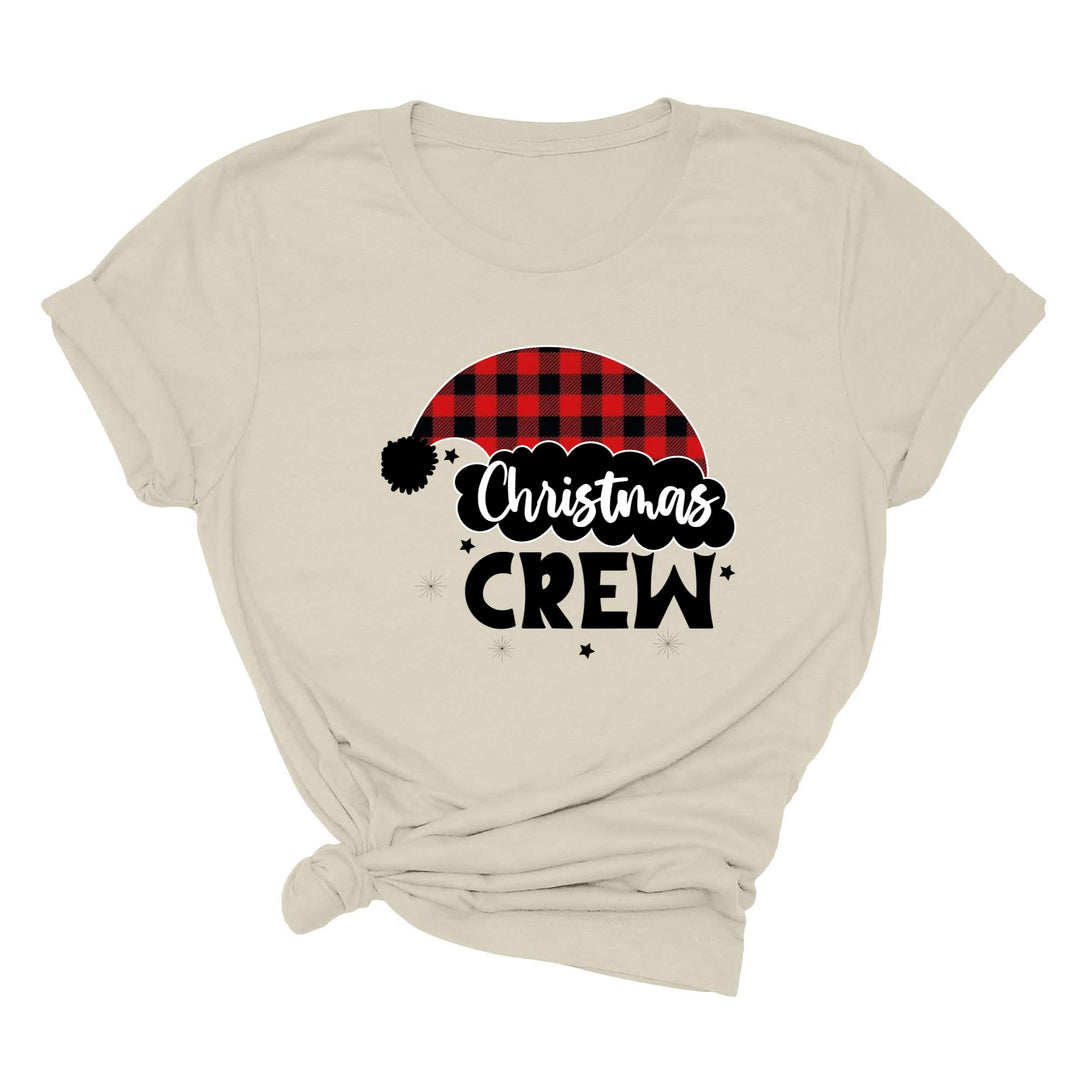 Christmas Crew Youth Shirts | Cousin Crew with Plaid Santa Hat Youth Tee