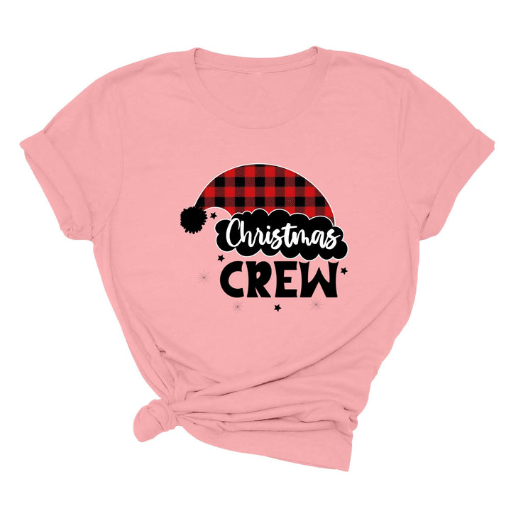 Christmas Crew Youth Shirts | Cousin Crew with Plaid Santa Hat Youth Tee