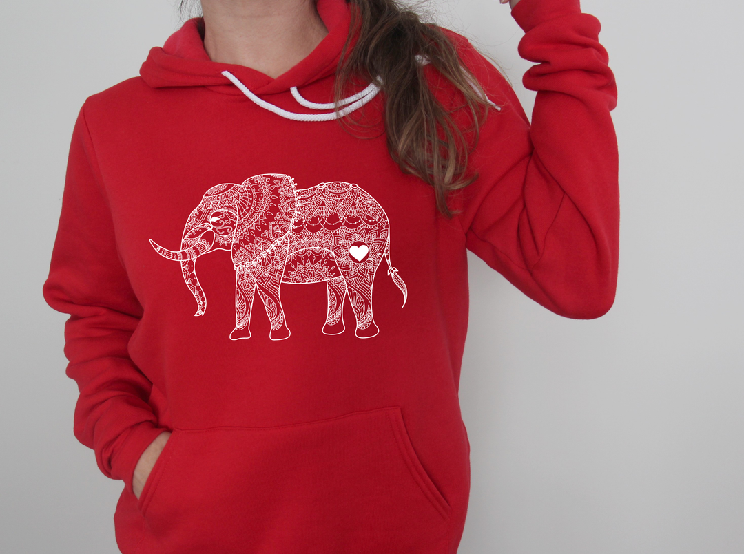 Mandala Elephant Sweatshirt Hoodie - Boho Zoo Animal Gift for Lovers