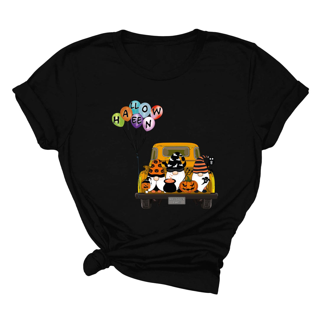 Halloween Gnomes in Truck Shirt – Vintage Pumpkins & Bat Costume Tee