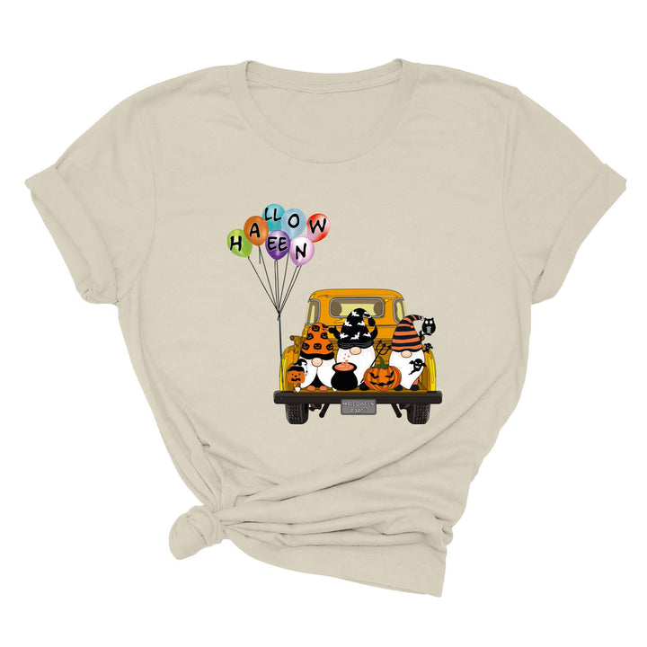 Halloween Gnomes in Truck Shirt – Vintage Pumpkins & Bat Costume Tee