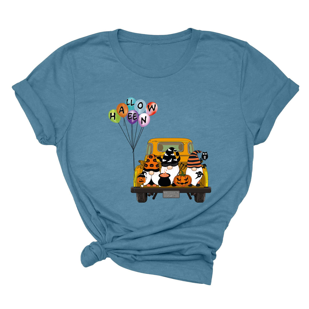 Halloween Gnomes in Truck Shirt – Vintage Pumpkins & Bat Costume Tee