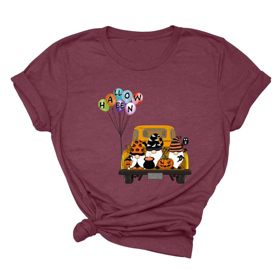 Halloween Gnomes in Truck Shirt – Vintage Pumpkins & Bat Costume Tee