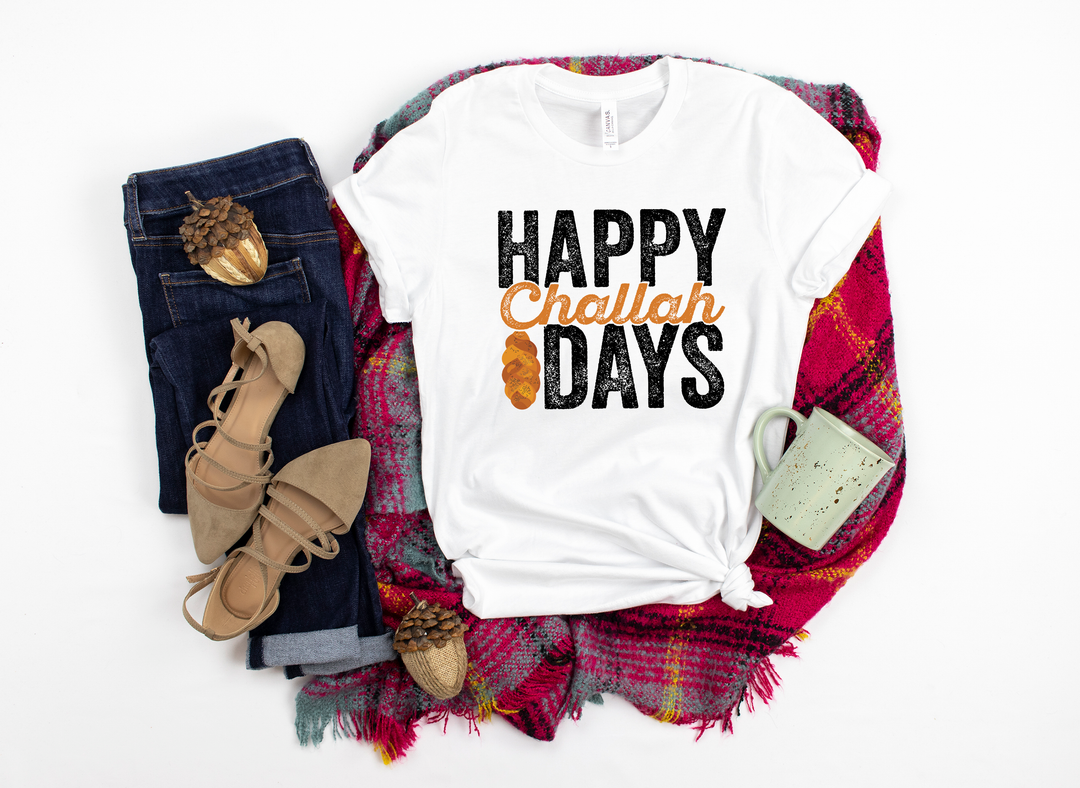 Happy Challah Days Tee - Hanukkah & Jewish Art Gift Shirt