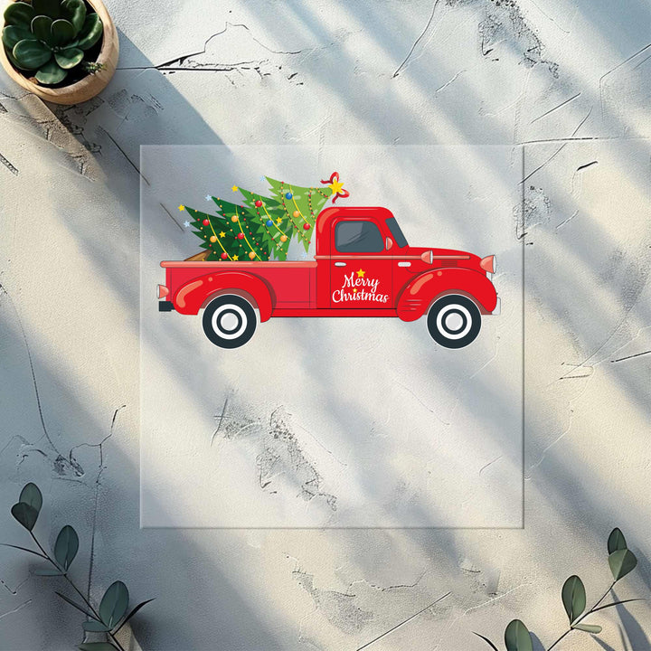 Farm Fresh Christmas Trees, Red Truck DTF Transfers, Ready to Press