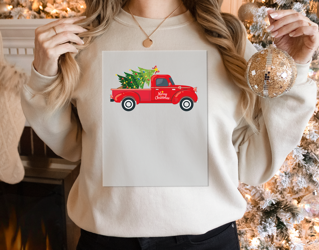 Farm Fresh Christmas Trees, Red Truck DTF Transfers, Ready to Press