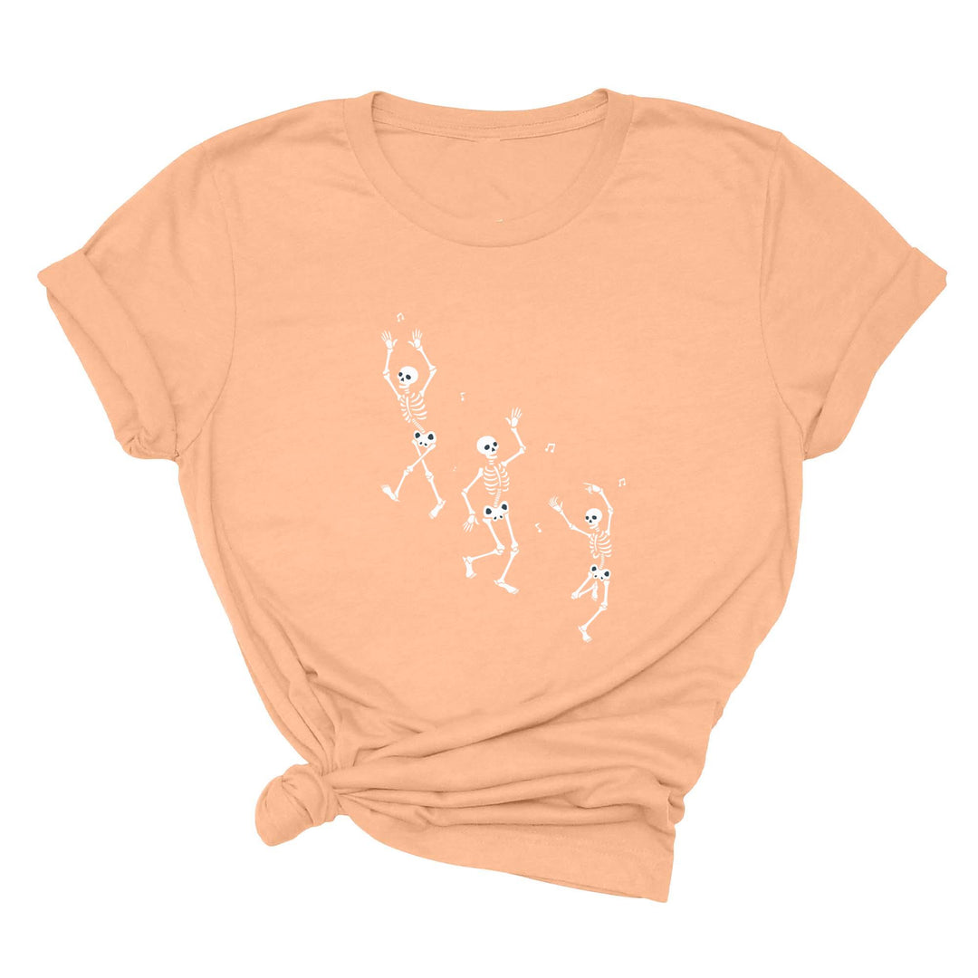 Dancing Skeleton Halloween Party Shirt | Spooky Season Minimalist Fall Tee