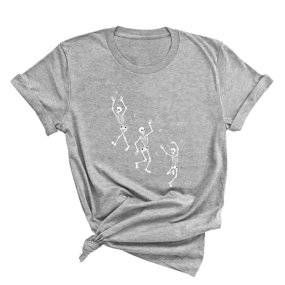 Dancing Skeleton Halloween Party Shirt | Spooky Season Minimalist Fall Tee