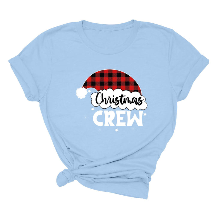Christmas Crew Youth Shirts | Cousin Crew with Plaid Santa Hat Youth Tee