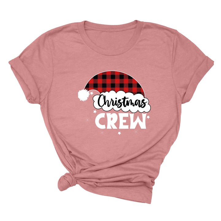 Christmas Crew Youth Shirts | Cousin Crew with Plaid Santa Hat Youth Tee