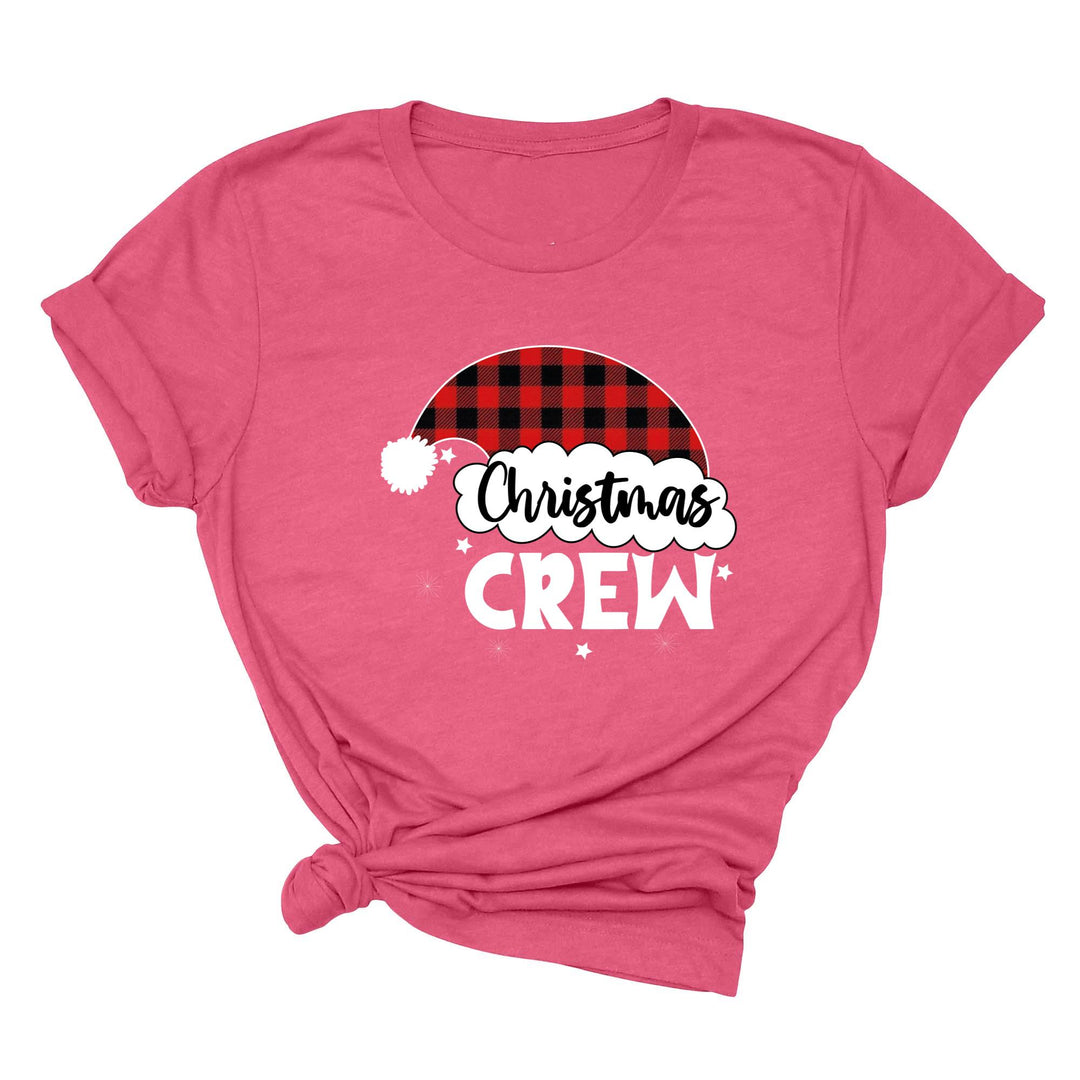Christmas Crew Youth Shirts | Cousin Crew with Plaid Santa Hat Youth Tee