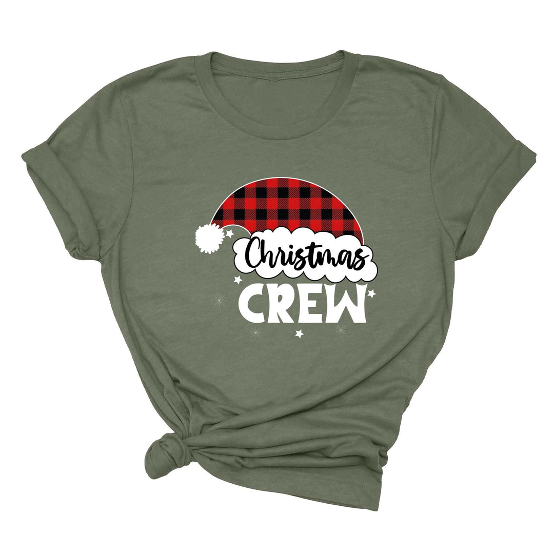 Christmas Crew Youth Shirts | Cousin Crew with Plaid Santa Hat Youth Tee