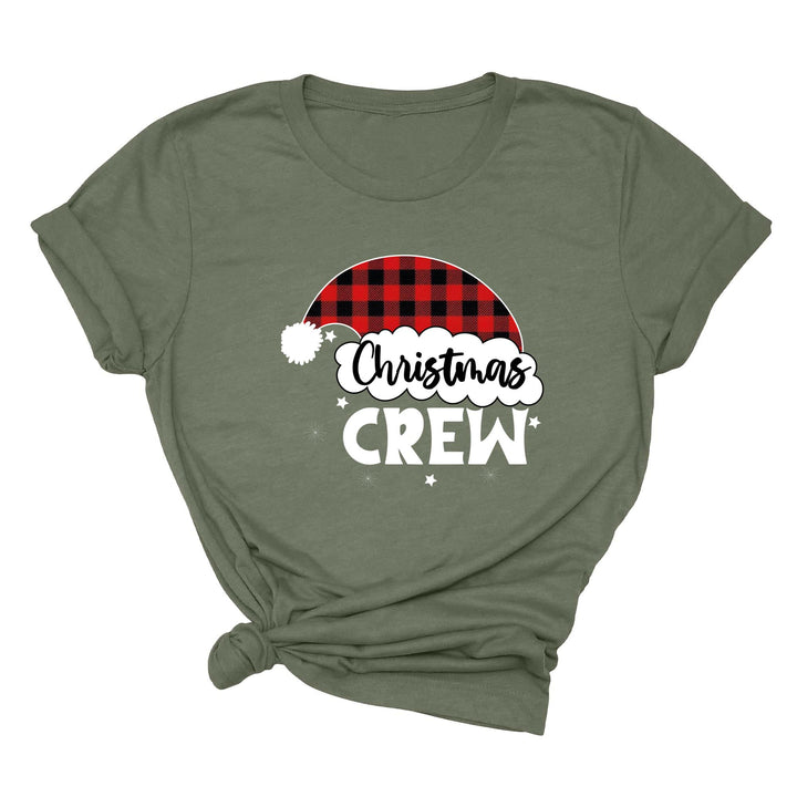 Christmas Crew Youth Shirts | Cousin Crew with Plaid Santa Hat Youth Tee