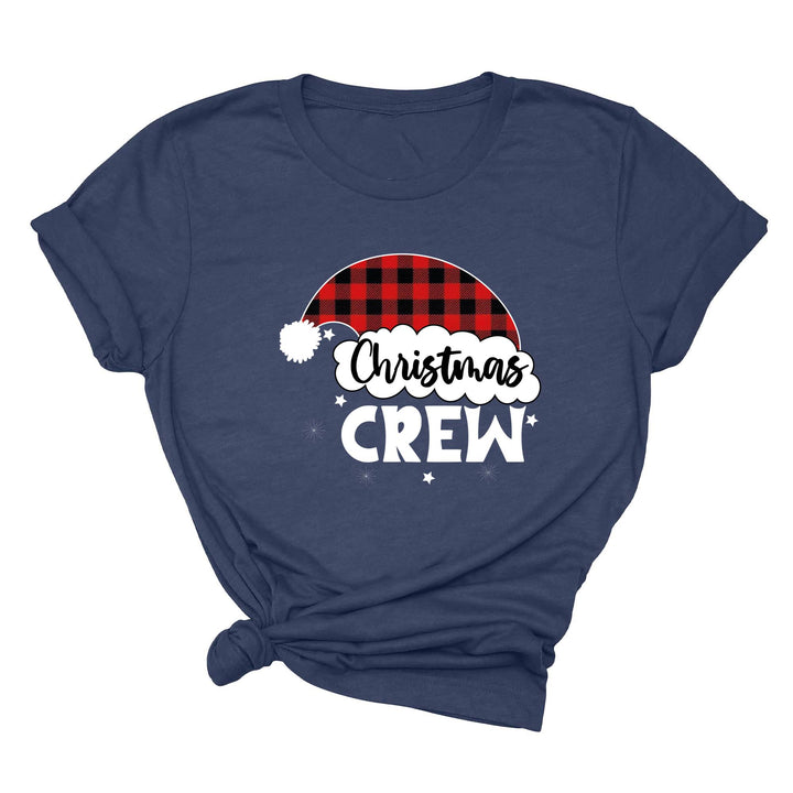 Christmas Crew Youth Shirts | Cousin Crew with Plaid Santa Hat Youth Tee