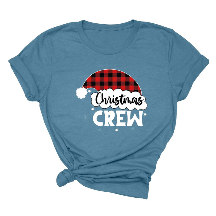 Christmas Crew Youth Shirts | Cousin Crew with Plaid Santa Hat Youth Tee