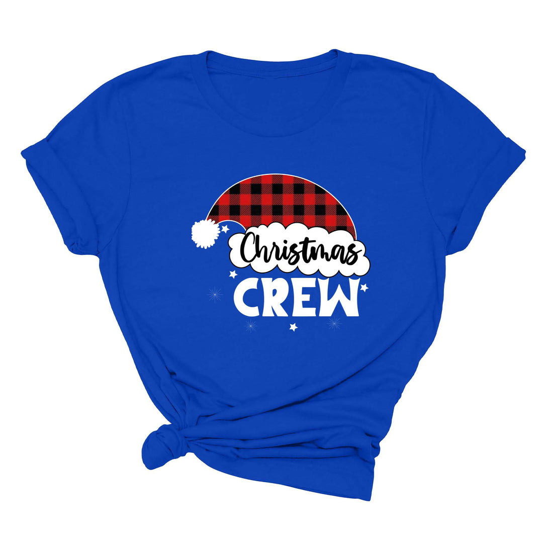 Christmas Crew Youth Shirts | Cousin Crew with Plaid Santa Hat Youth Tee
