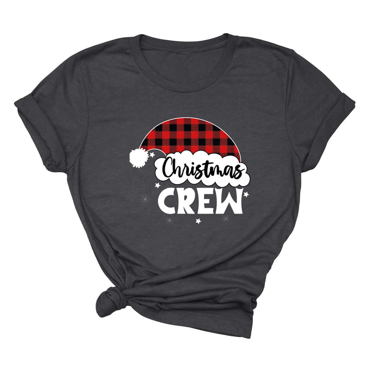 Christmas Crew Youth Shirts | Cousin Crew with Plaid Santa Hat Youth Tee