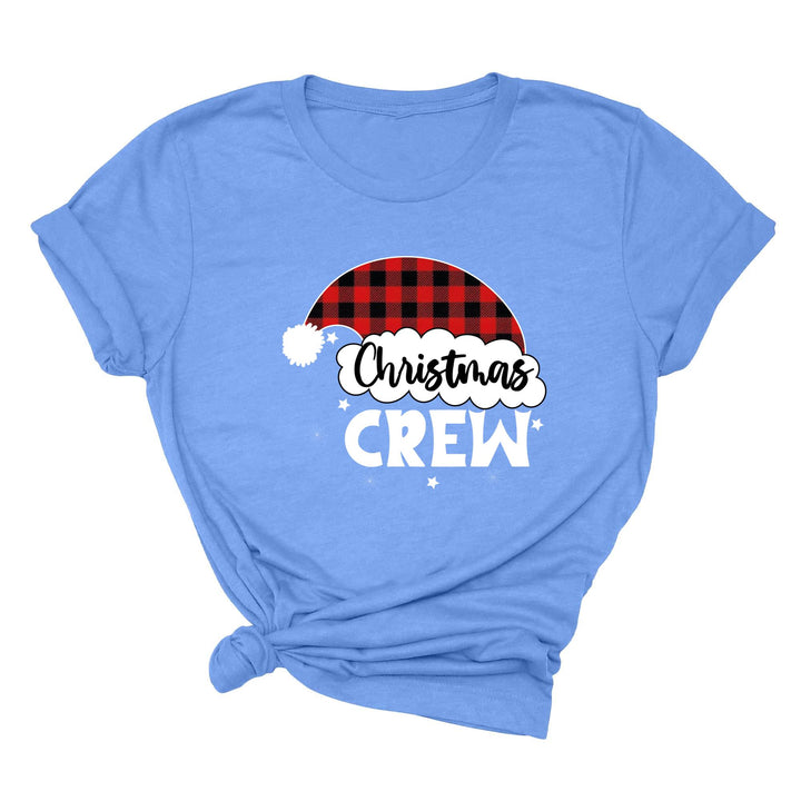 Christmas Crew Youth Shirts | Cousin Crew with Plaid Santa Hat Youth Tee