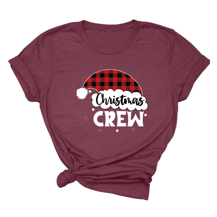 Christmas Crew Youth Shirts | Cousin Crew with Plaid Santa Hat Youth Tee