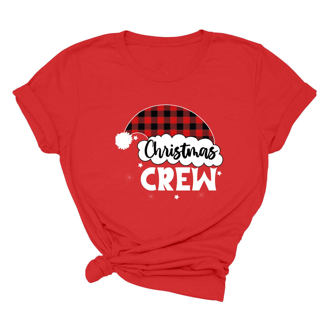 Christmas Crew Youth Shirts | Cousin Crew with Plaid Santa Hat Youth Tee