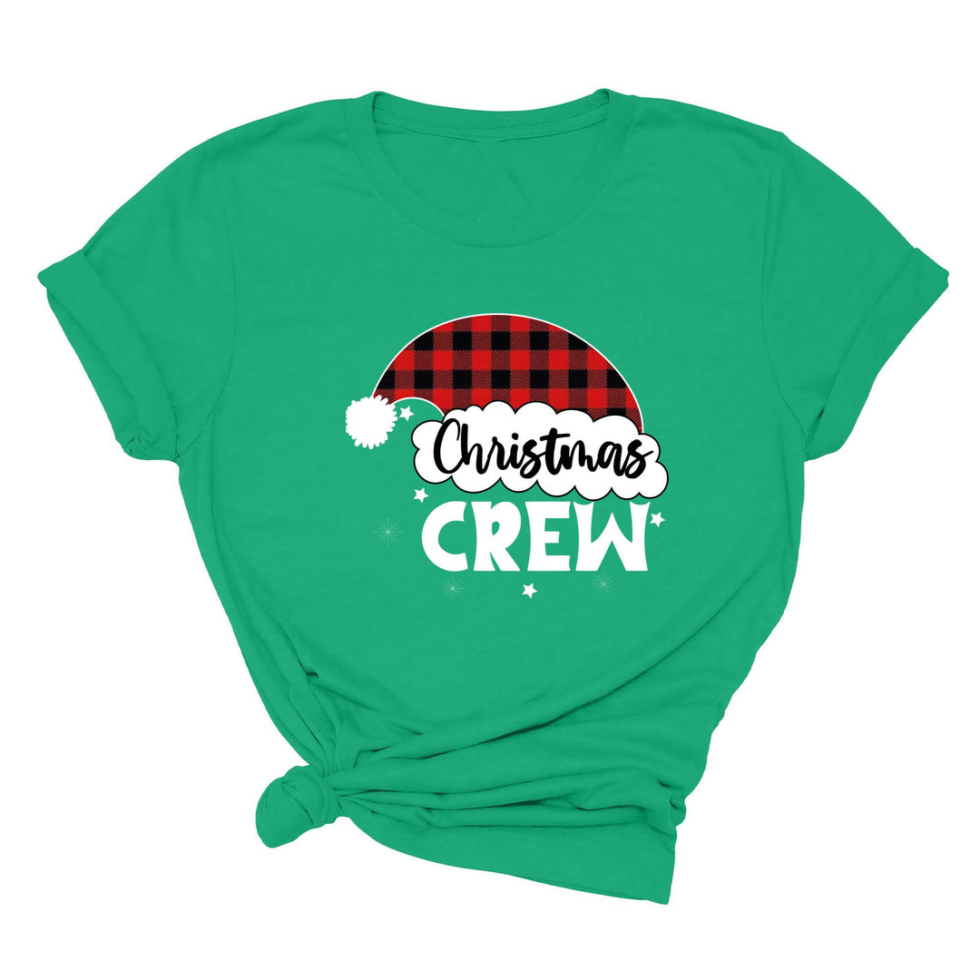 Christmas Crew Youth Shirts | Cousin Crew with Plaid Santa Hat Youth Tee
